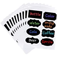 Los mejores  - Pizarra Etiquetas 80 Pegatinas- rusee Premium Impermeable Peel y Stick para Botes de Mermelada- Cerveza- Vino- Cocina…